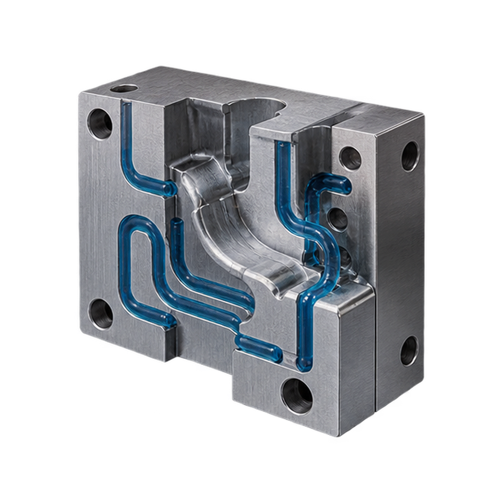 Metal 3D printed mold insert with conformal cooling channels for tooling applications