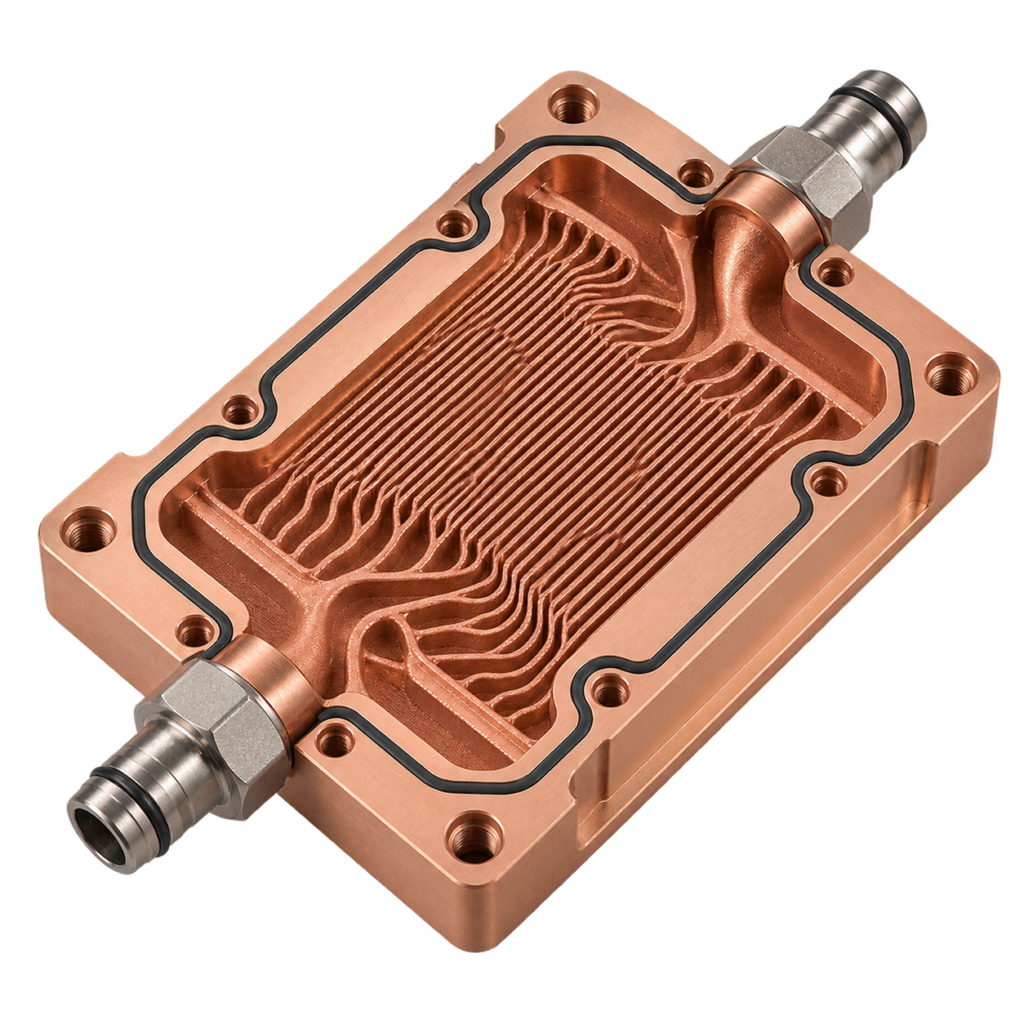Metal 3D-printed liquid-cooling distribution manifold for data-center servers.