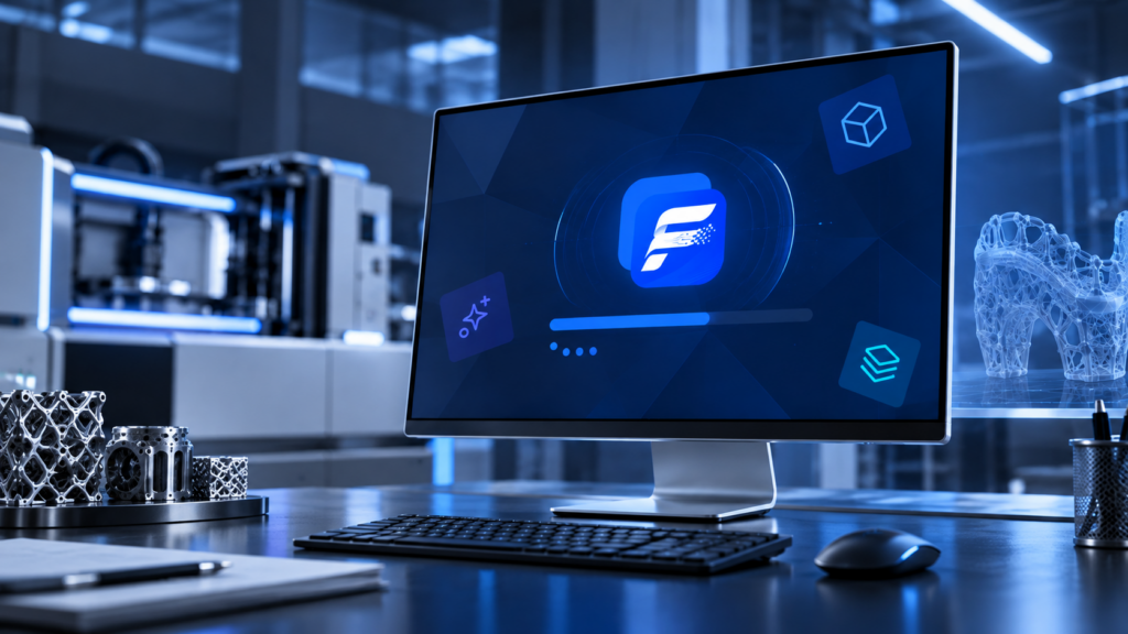 FastLayer metal 3D printing software interface for additive manufacturing workflow, model processing, and intelligent build preparation