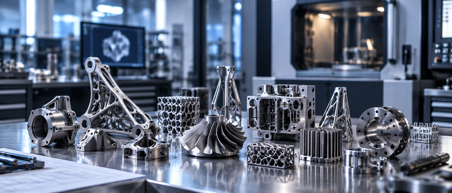 Precision metal 3D printed industrial components for low-volume manufacturing and complex part production
