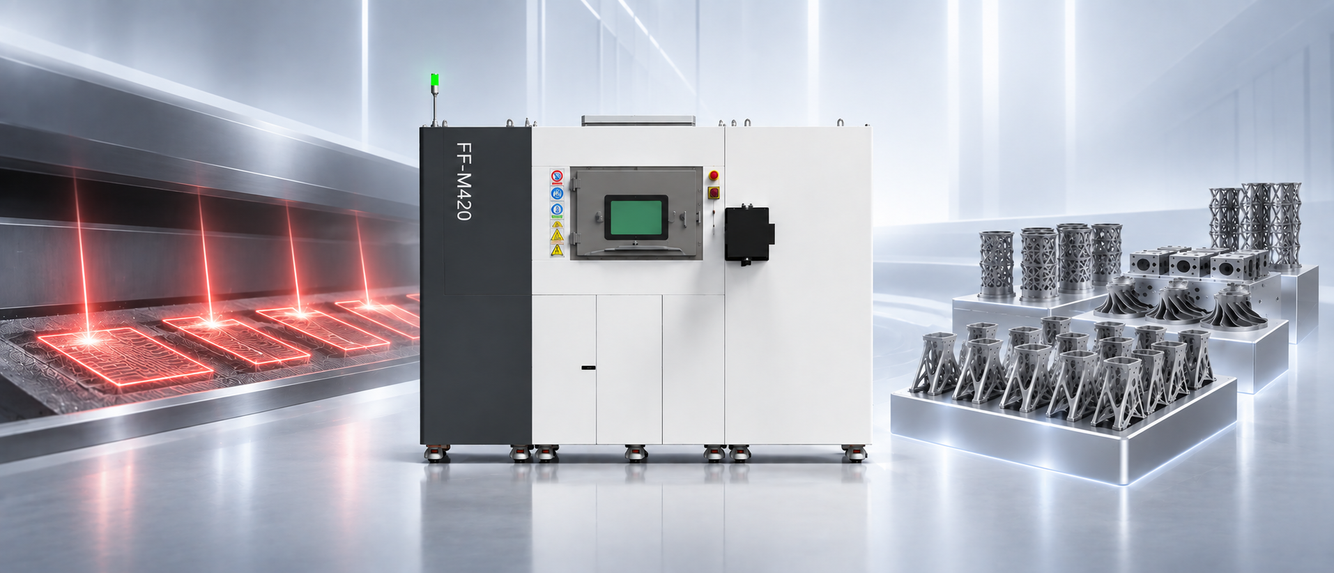 FF-M420 multi-laser metal 3D printer for high-throughput batch production with multiple 500 W lasers