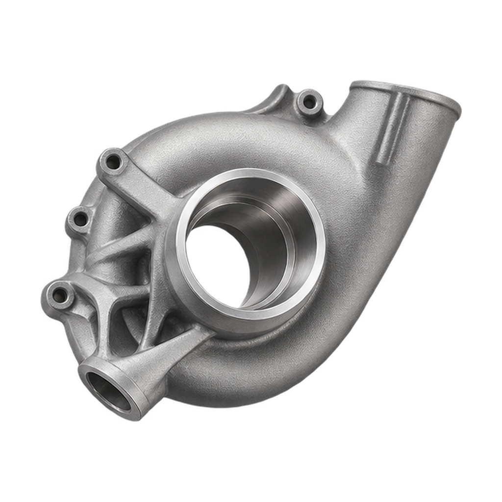 Metal 3D printed volute housing for turbine and industrial fluid flow applications