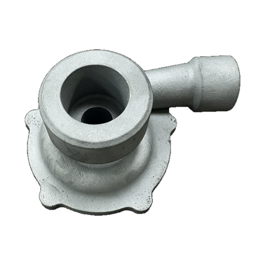 Metal 3D printed industrial fluid housing with integrated inlet and outlet geometry