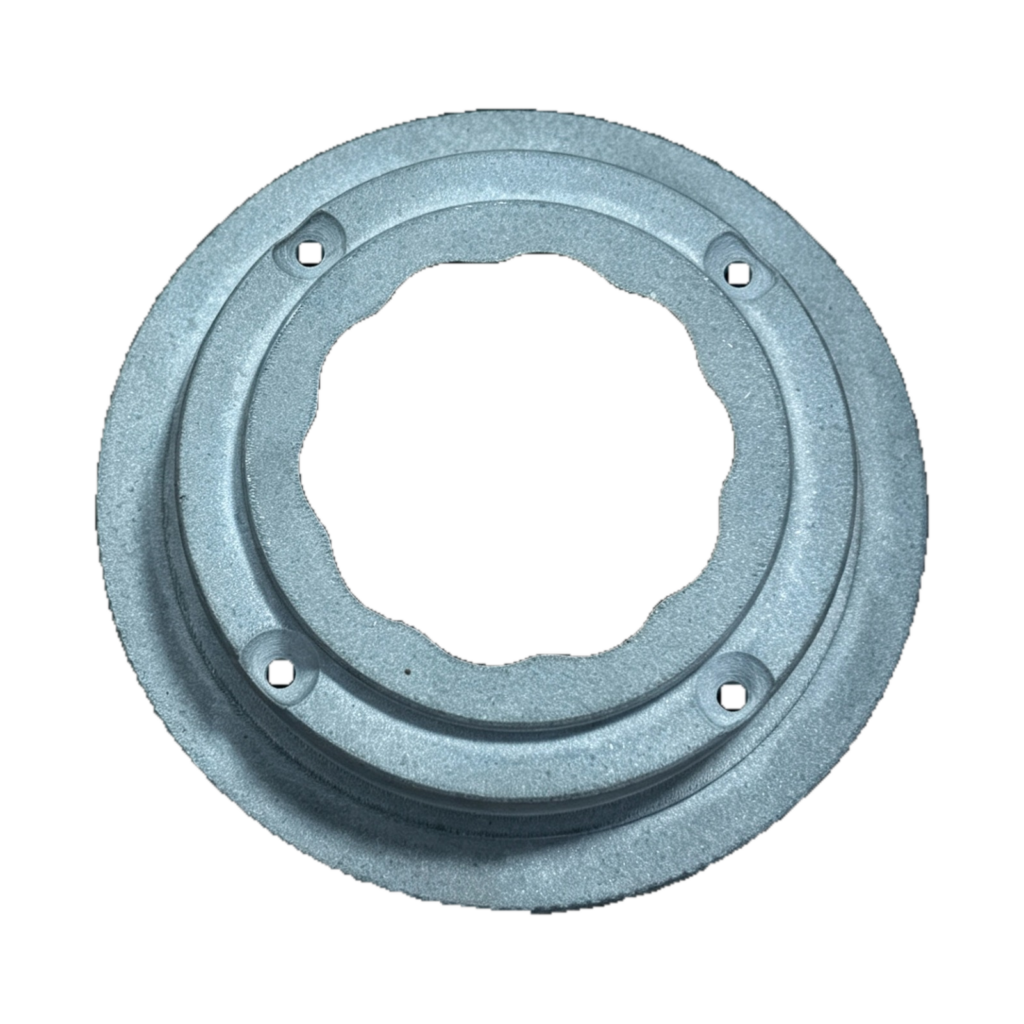 Metal 3D printed circular flange component with precision mounting holes for industrial applications